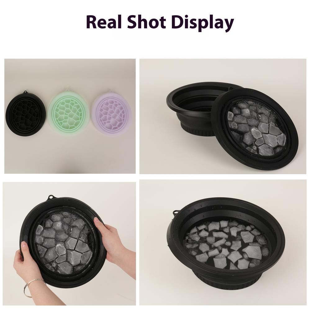 Folding Face Ice Bath Basin Portable Wash Bath Basin Bathroom Facials Skin Care Kitchen Accessories Wash Bowl for Home Travel