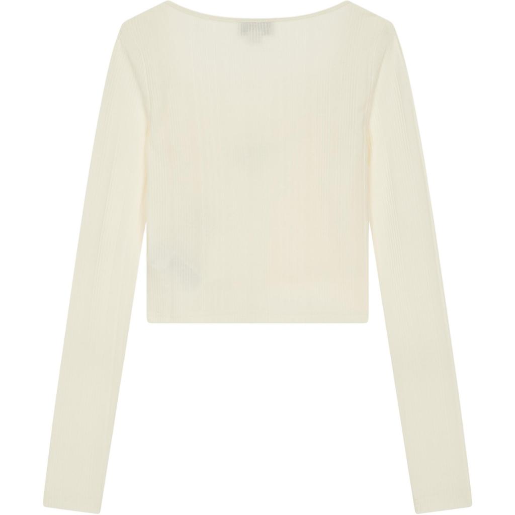 Calvin Klein Short Slim Fit Solid Long Sleeve Casual Set Women sets White J225096-YBI