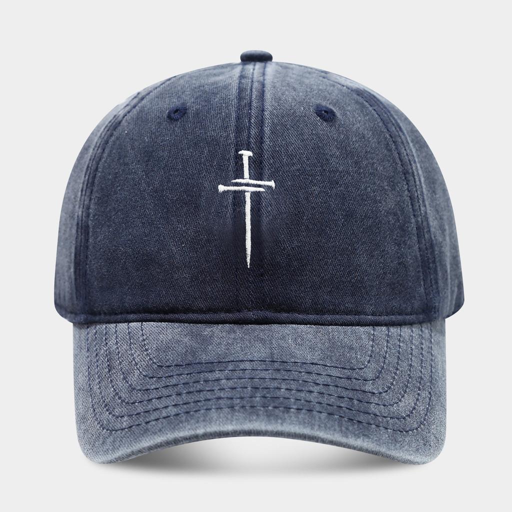 Streetwear Baseball Cap With Cross Stud Embroidery For Casual Men Women