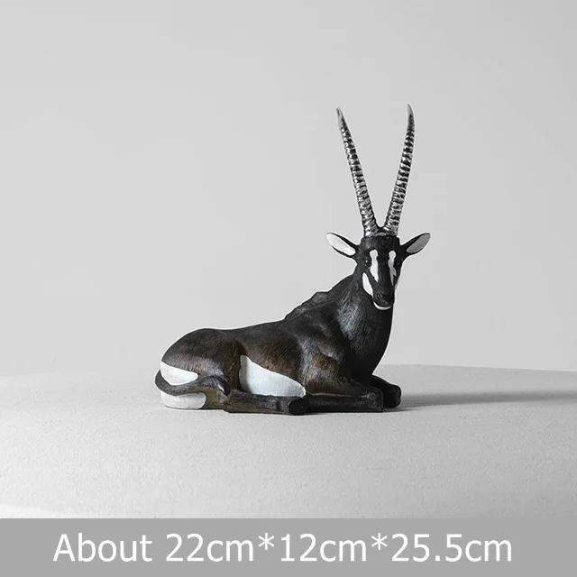 Handmade Antelope Sculpture Resin Gazelle Statue Herbivore Animal Home Wildlife Decoration Craft Ornament Grassland Furnishing