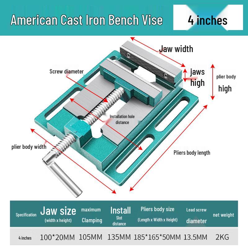 

Jundingying 4-inch Flat Jaw Bench Vise
