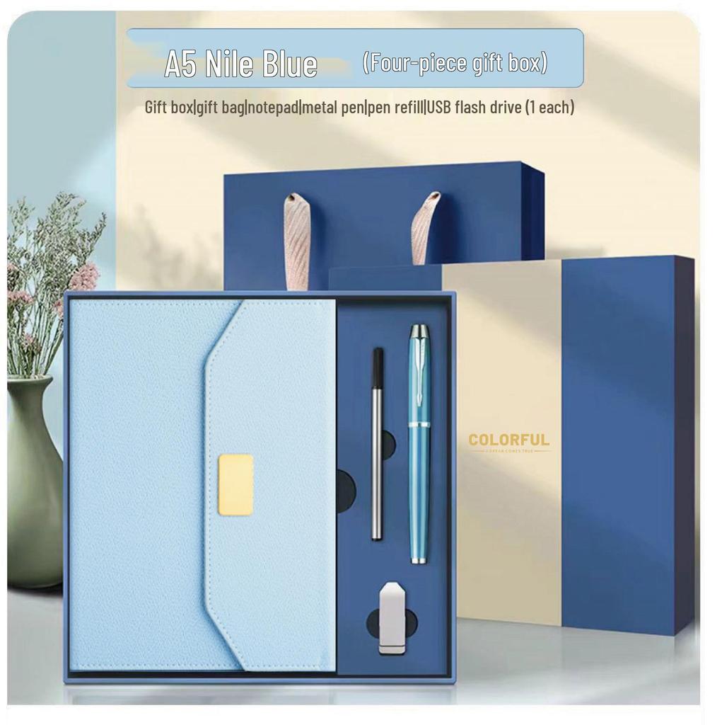 Individuell gestaltbare Firmen-Geschenkbox: Personalisierter Geschäftsnotizblock mit Logo-Druck