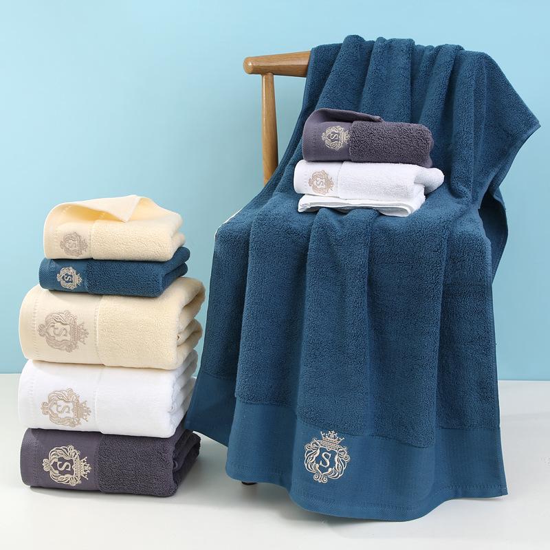 1/5/10Pcs Bathroom Cotton Towel 35X75Cm 70X140Cm Hand Face Bath Towel Soft Gift Absorbent Sport Absorbent Towel Blue White