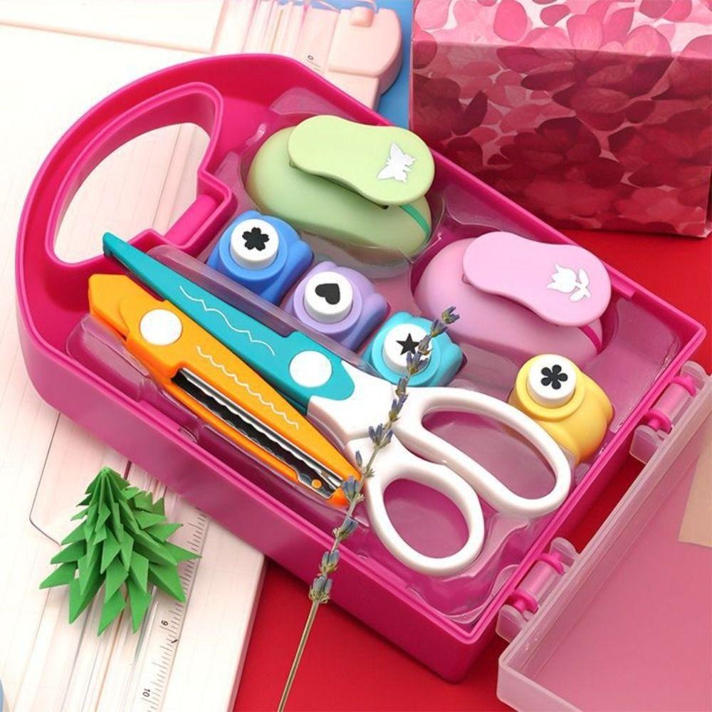 Punching Tool Hole Punch Set Flower Embossing Art Projects Embossing Machine Set Manual Educational Star Puncher Birthday Cards