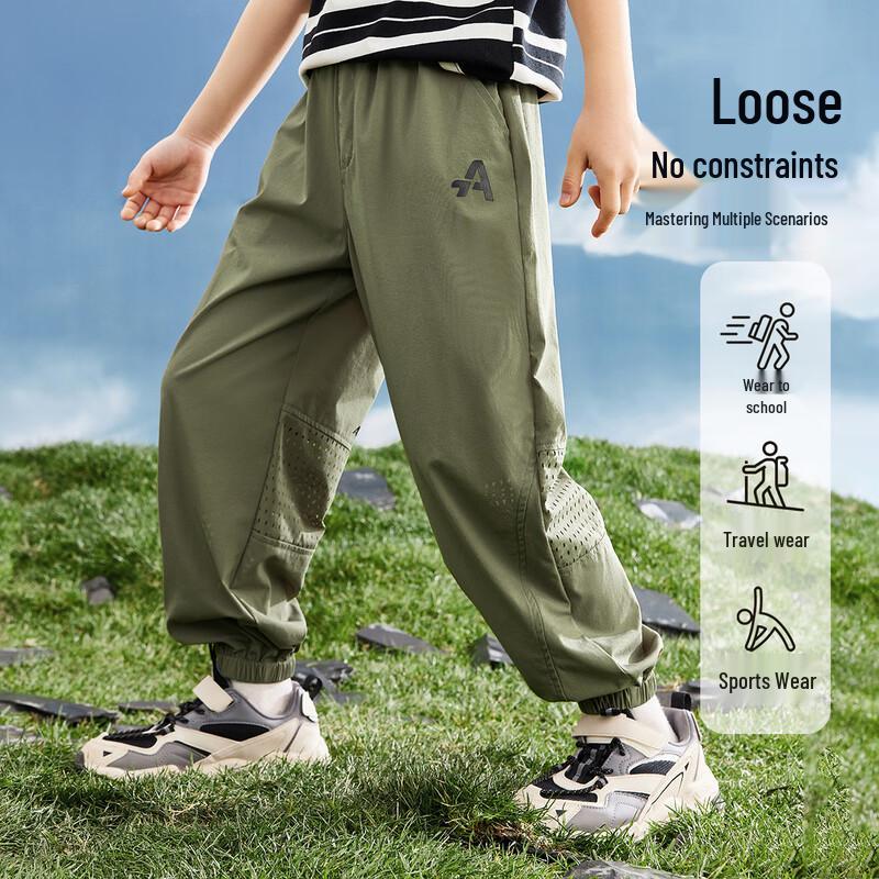 

ASK JUNIOR Boys Mesh Panel Breathable Summer Jogger Pants 150