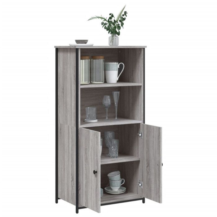 VidaXL Buffet haut sonoma gris 62x36x121,5 cm bois d'ingénierie 834213
