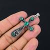 Green Onyx Gemstone Handmade 925 Sterling Silver Gift Cross Pendant 2.10" g2d66