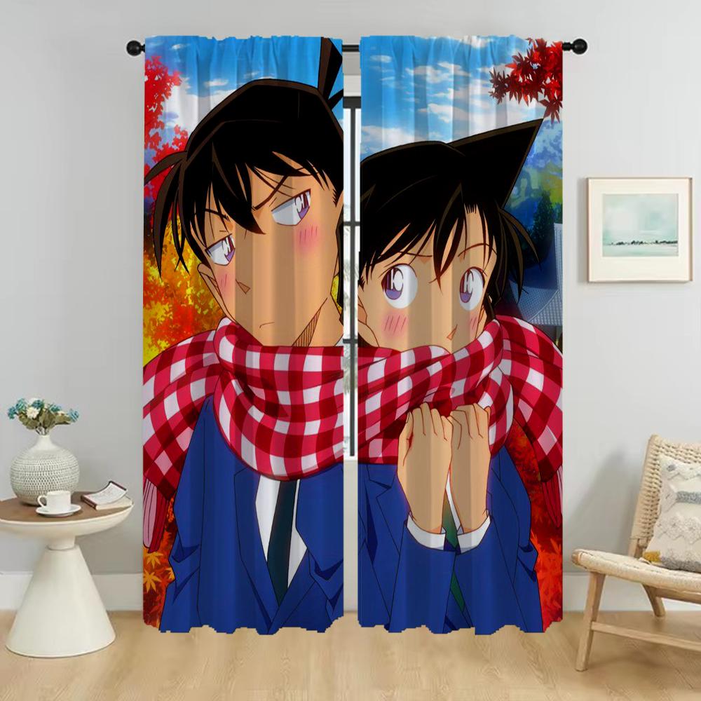 Conanes Moderna Vardagsrumsgardiner för Kamera Mörkläggningsgardin Kök Gardiner 2 Delar Avskärmningsskärmar Halloween Dekoration