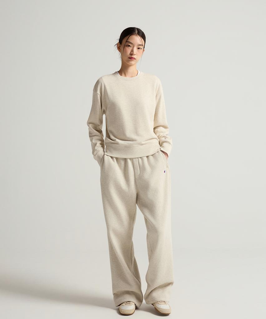 CHAMPION Women'S C-Logo Relaxed Fit Fleece-Lined Sweatpants Oatmeal