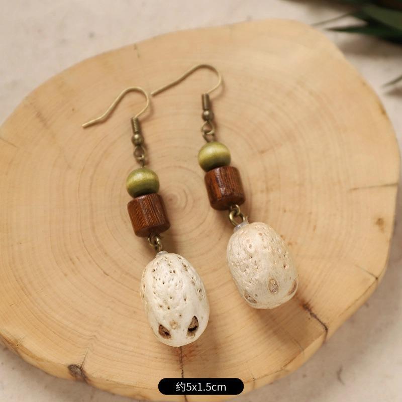 Original Design Traditional Chinese Medicine Plant Earrings Retro Literature Natural Fruit Handmade Long Earrings Women