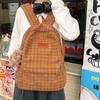Plaid Pattern Backpack For High School And College Students With Large Capacity And Relief Features