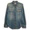 SAINT LAURENT PARIS EDITORIAL Indigo 597059 Long Sleeve Denim Shirt tops S IndigoUsed