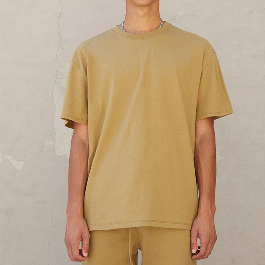 Fear of God Essentials Short Sleeve T-Shirt With Logo Print Unisex Tops Amber FOG-FW21-009
