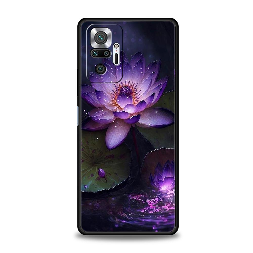 Phone Case For Xiaomi Redmi Note 14 13 12 5G 11 10 Pro Plus 4G 9S 9 14C 13C 12C 10C 9C 9A Soft TPU Cover Luxury Lotus Flower