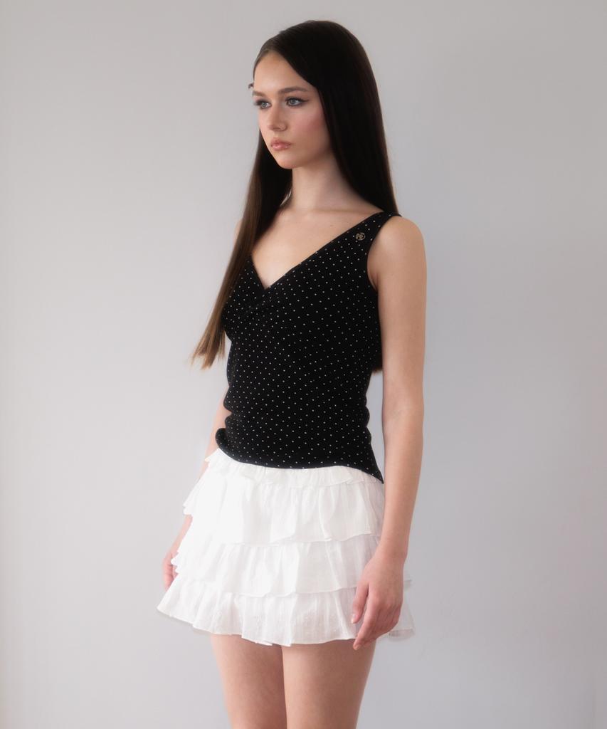 Rose Franz Lovely Flare Cancan Mini Skirt [White]