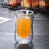 Glass Cup Double Wall Design Transparent Juice Coffee Mug for Restaurant Tea