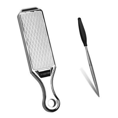 Handheld Knife Sharpener Grid Double Sided Diamond Kitchen Knife Sharpening Whetstone Gardening Scissors Sharpener Gardening Tools 300/600