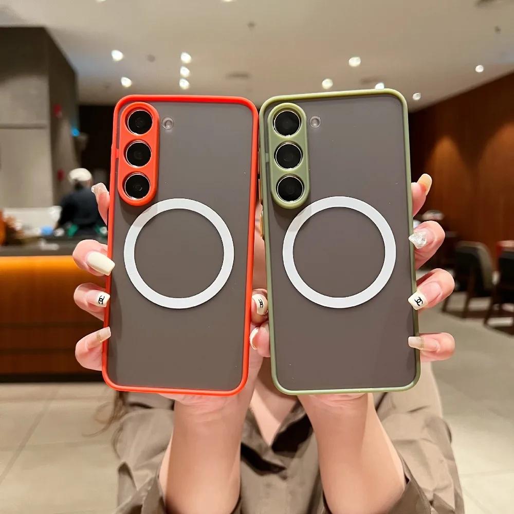 For Magsafe Phone Case For Samsung Galaxy S21 S20 FE S24 S23 S22 Plus Note 20 Ultra A54 A53 A52s A52 A34 A33 A14 A13 5G Cover