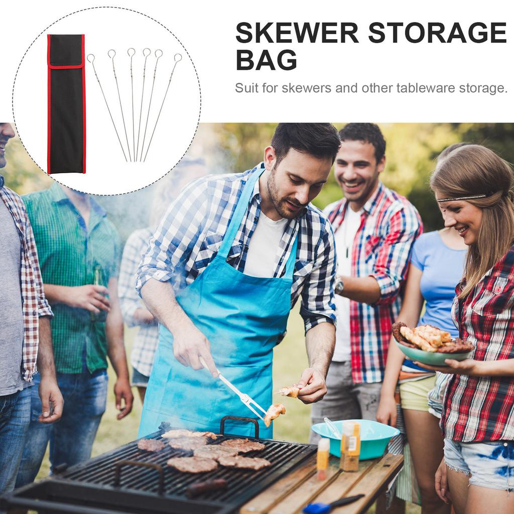 1Pcs Portable Skewer Storage Bag Waterproof Oxford Cloth Bbq Stick Organizer Camping Hiking Barbecue Skewer Storage Pouch
