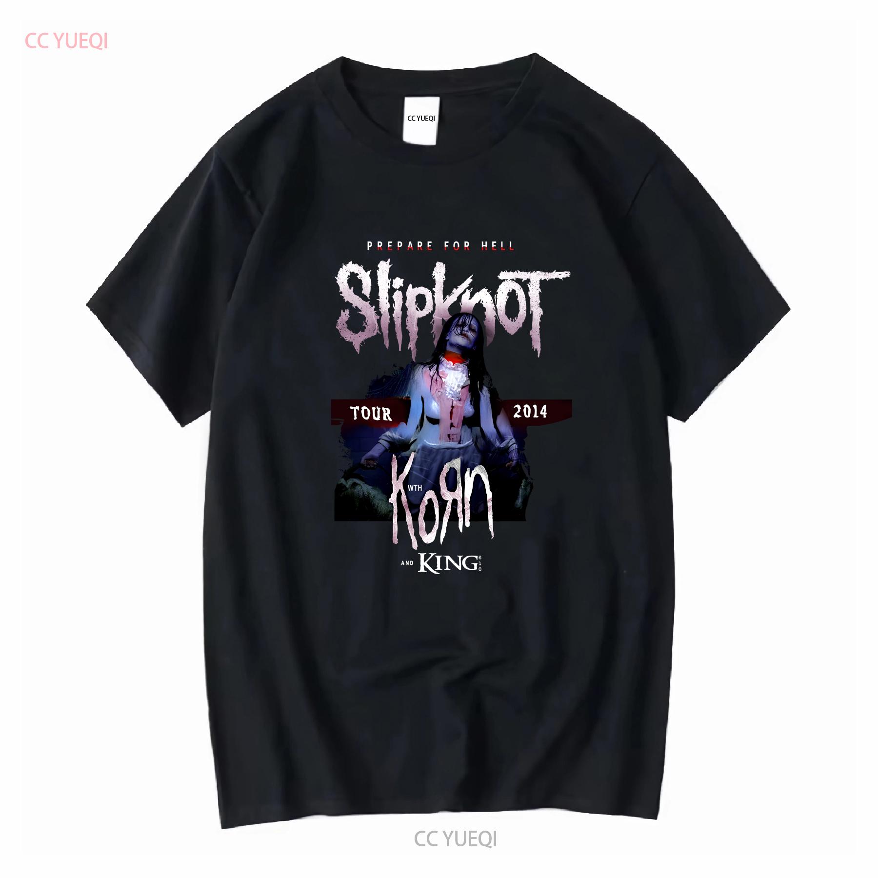 

SLIPNOT x KORN Tour 2014 2 Sided Vintage Y2K 100 Cotton T Shirt S 5XL 102658 long or short sleeves vintage Washed Versatile 4XL