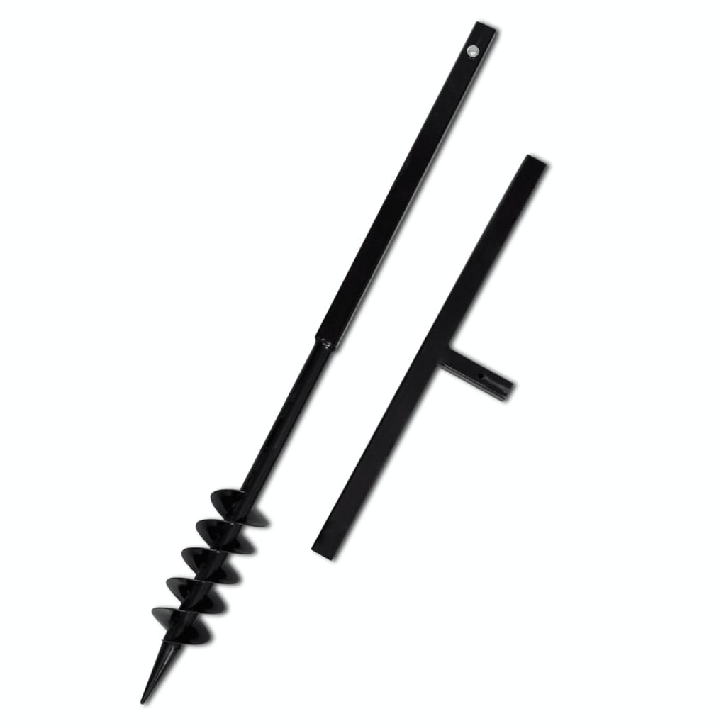 Fúrószár Kézi Markolattal, 80 Mm, Kettős Csiga, Acél, Fekete