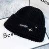 Autumn and winter letter hat women's fashion wool hat warm versatile sweet cool air cold hat show face small knitted hat tide
