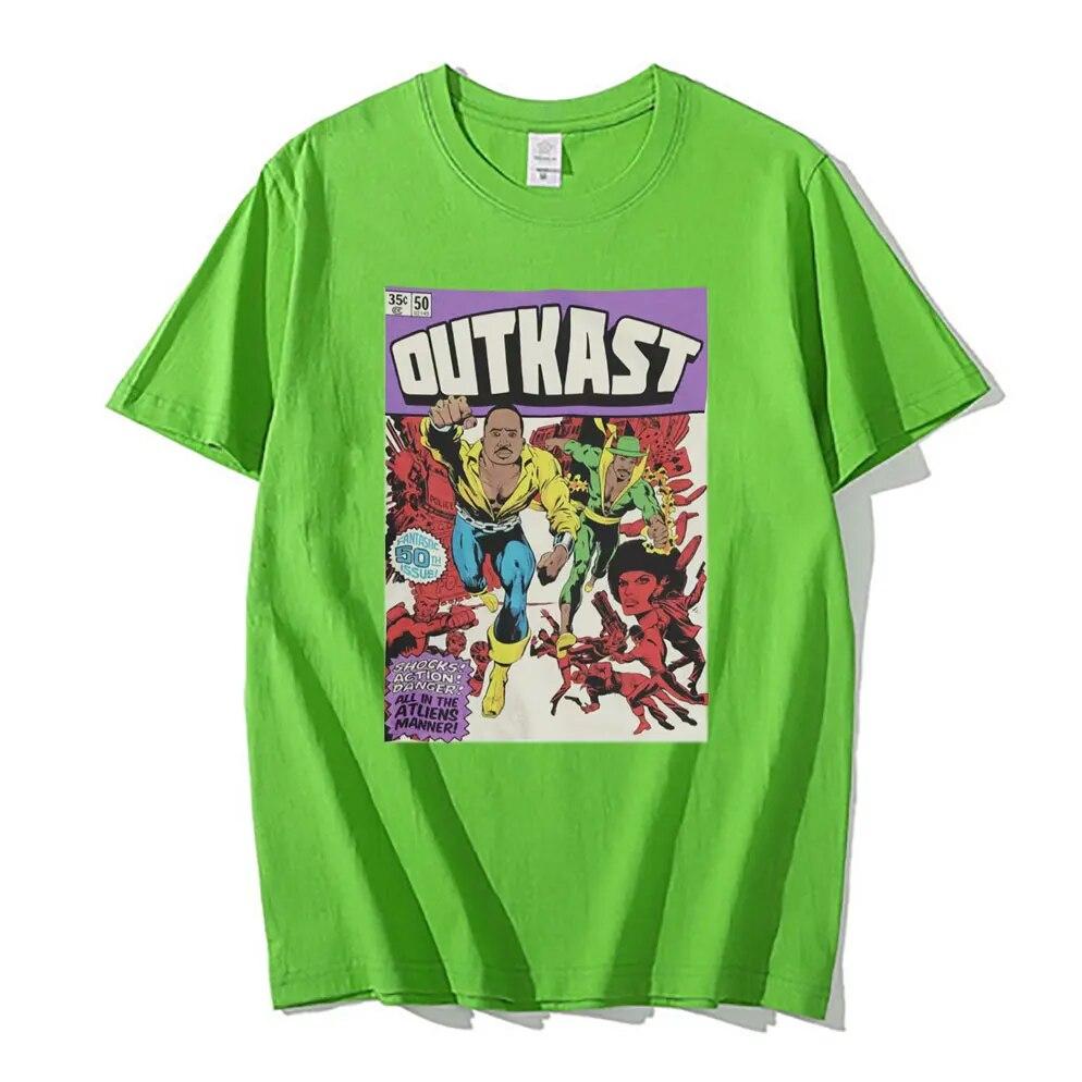 Tričko inspirované komiksem Outkast s rapovým grafickým potiskem Unisex Dámské Vintage tričko Unisex Bavlna Oversized Tričko Unisex Hip-Hop trička