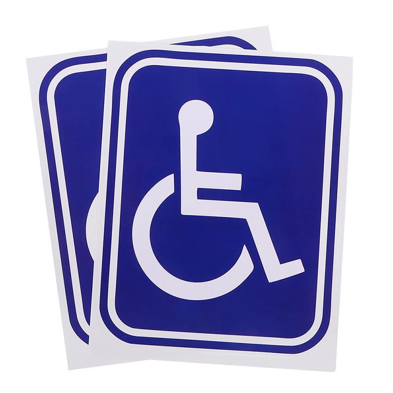2Pcs Disabled Sign Disability Mobility Parking Car Sticker Pvc Decal For Auto