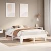 Vidaxl Bed Frame Without Mattress, White, 150X200 Cm, Solid Pine Wood
