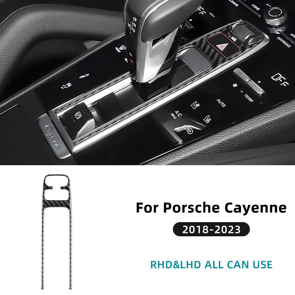 Carbon Fiber Gear Shift Warning Light Sticker for Porsche Cayenne 2018-2023 Interior Accessories Black Carbon Fiber