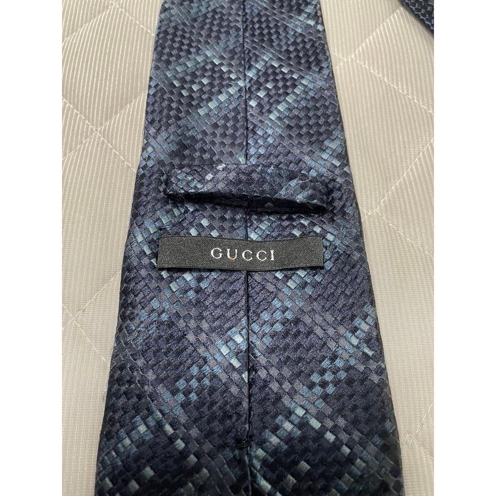 Used GUCCI Gucci tie navy all-over pattern silk