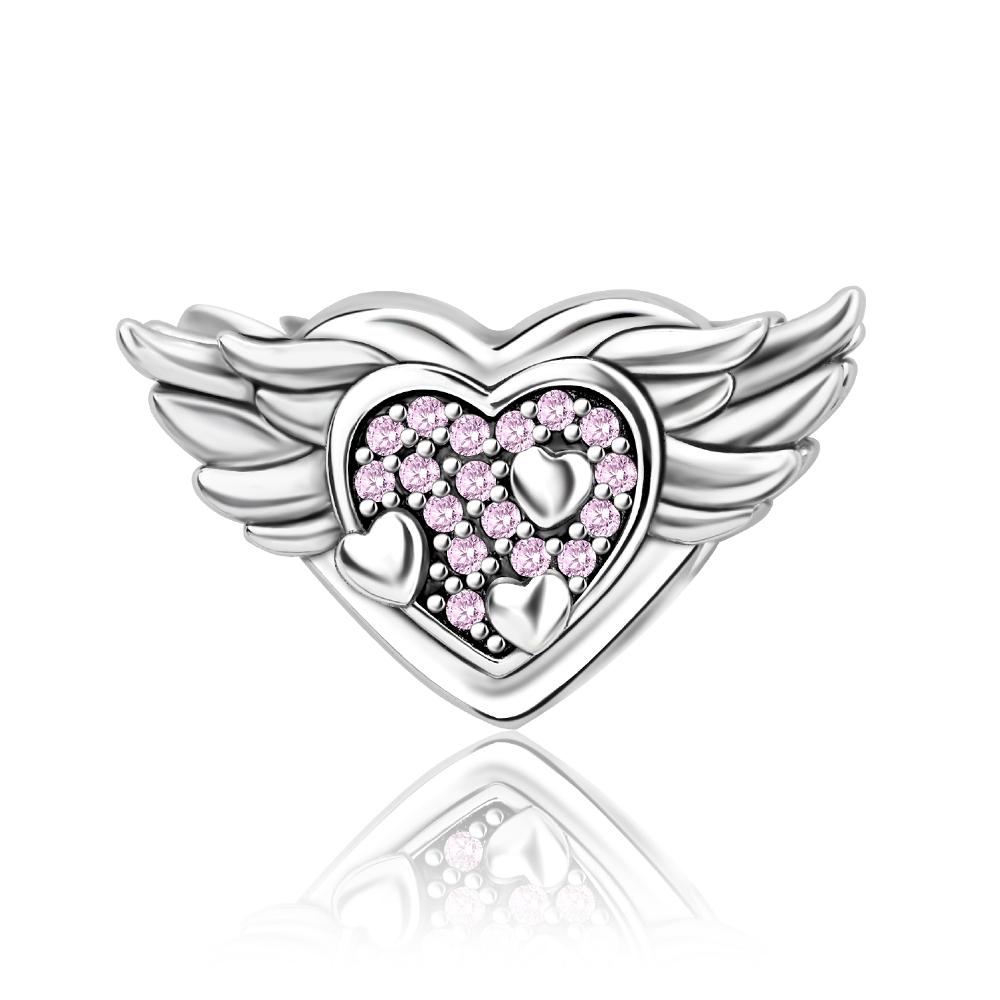 New Copper Angel Wing Charms Heart Bird Pig Pendants Fit Original Bracelets Necklaces Womens Fine Diy Jewelry Gifts