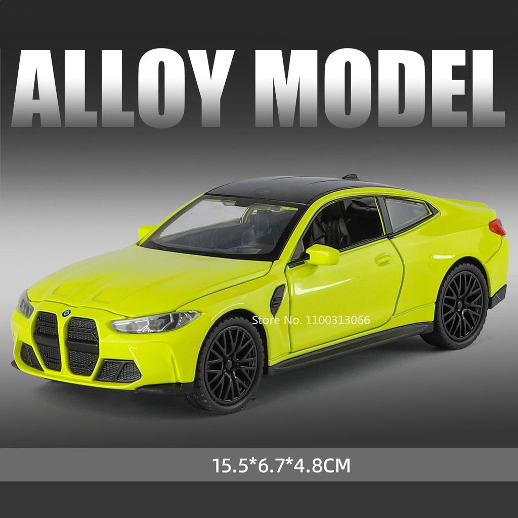 1:32 Scale M4 Cars Miniature Models Alloy Diecast Toys with Light Sound Pull Back Vehicles 4 Doors Opened Car Kids Xmas Gifts
