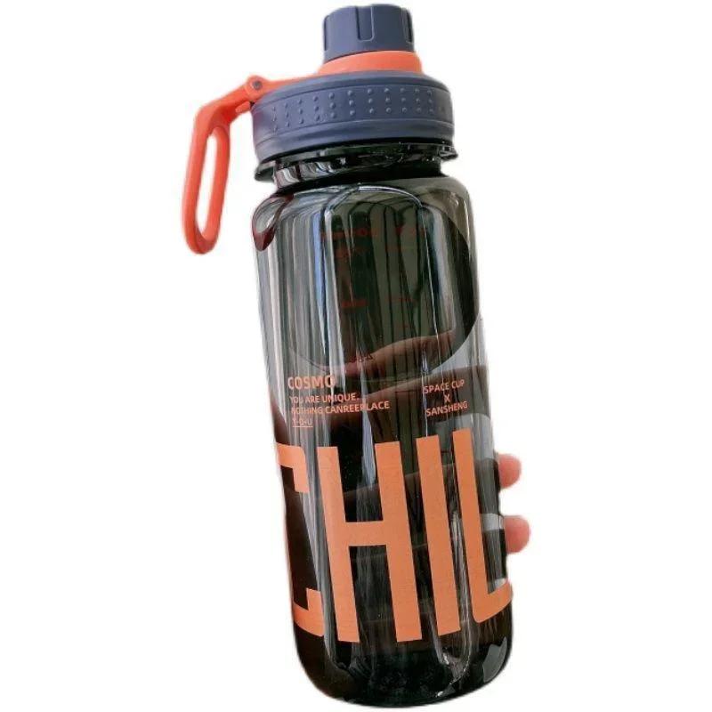 

Бутылка для воды большой емкости, бутылочка для питья для тренажерного зала, фитнеса, кемпинга, альпинизма, пешего туризма, спортивный шейкер, модный чайник, НОВЫЙ 1000ML серый