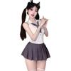 Jiayin Erotic Underwear JK Uniform Pure Lust Spice Girls Sexy Suit Passion Skirt Free of Backless Uniform Temptation