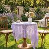 Baizihuahu Lace Tablecloth, Floral Table Cover, Retro Scalloped Tablecloth for Dining Table, Rustic Wedding Party Bridal Shower Decor