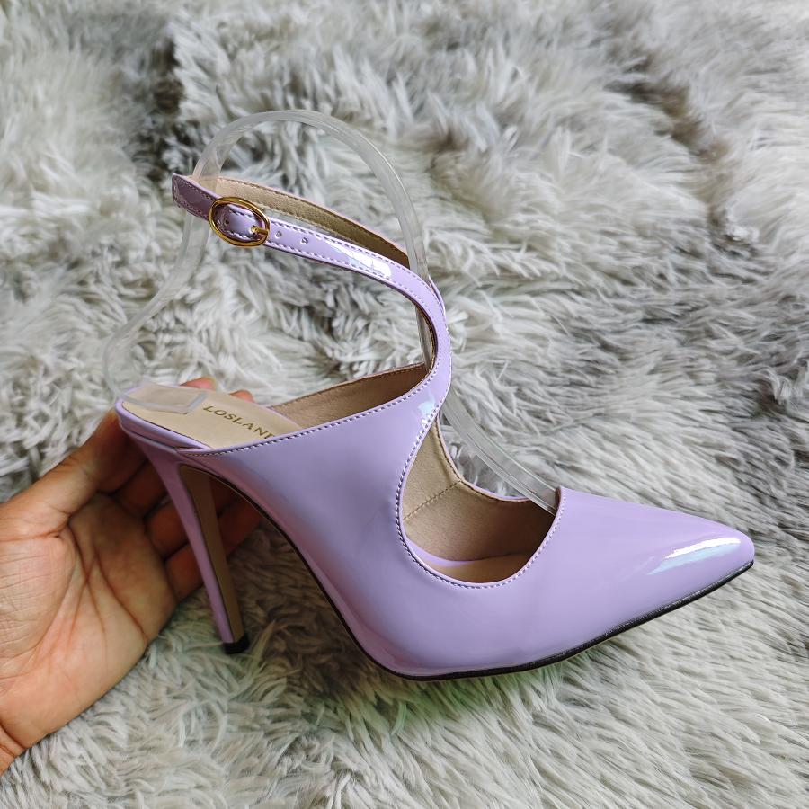 Sandali Donna Traforati Danza Jazz Sexy Tacchi Alti 11cm Punta Acuta Cinturino alla Caviglia Stiletti Scarpe da Club Festa Matrimonio