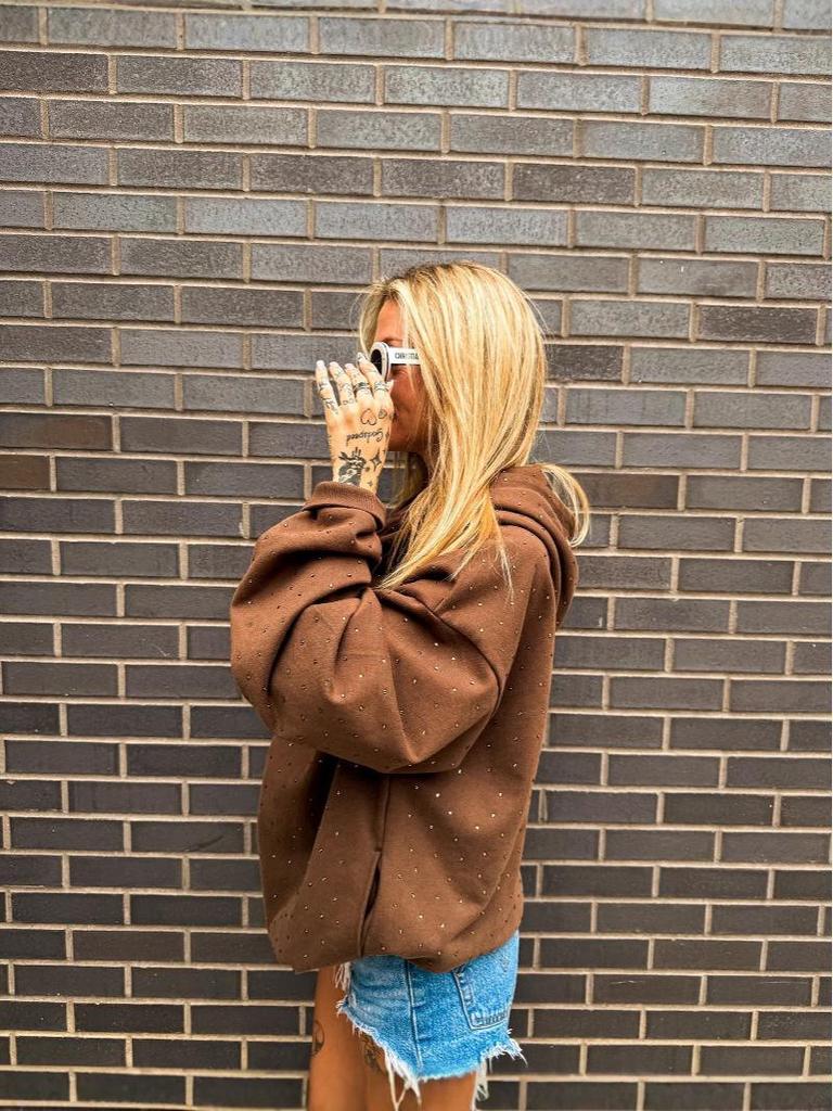 2025 Hip-Hop Style Rhinestone Long-Sleeve Sweatshirt for Men & Women