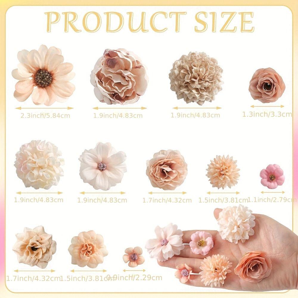 50Pcs New Multicolor Faux Flower Heads DIY Silk Artificial Flowers Heads Fake Peony Daisy Rose Flowers Home Decoration