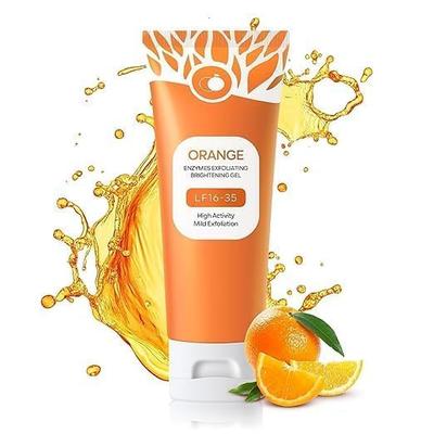 LUMOTY Orangen-Enzym-Peeling-Gel für Gesicht & Körper | Vitamin C Tiefenreinigungspeeling | Entferner für abgestorbene Haut | Aufhellendes & Porenreinigendes Gel | Fo