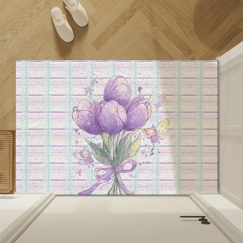 

ПВХ Грязеотталкивающий Противоскользящий Коврик для Ног для Удаления Пыли Простой Мультяшный Животный Коврик для Двери Домашний Можно Отрезать 40 * 60Cm Silk Ring