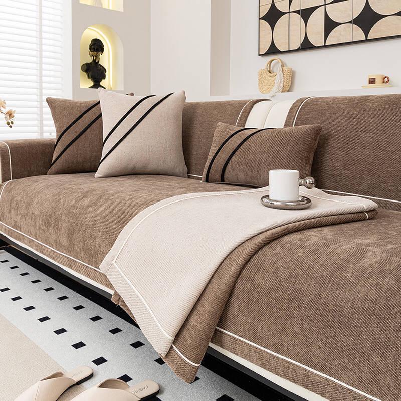 Chenille All-Season Luxury Sofa Cushion Cover - Non-Slip, Lightweight, High-End Design for Leather Sofas