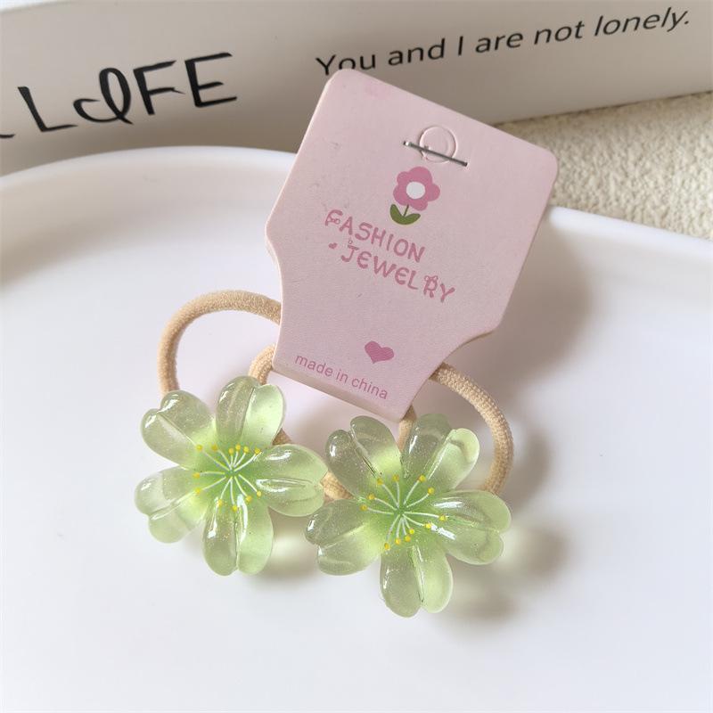 2 Pieces Cute Five Petal Cherry Blossom Princess Headwear Kids Elastic Hair Bands Children Hair Ropes Girls Hair Accessories