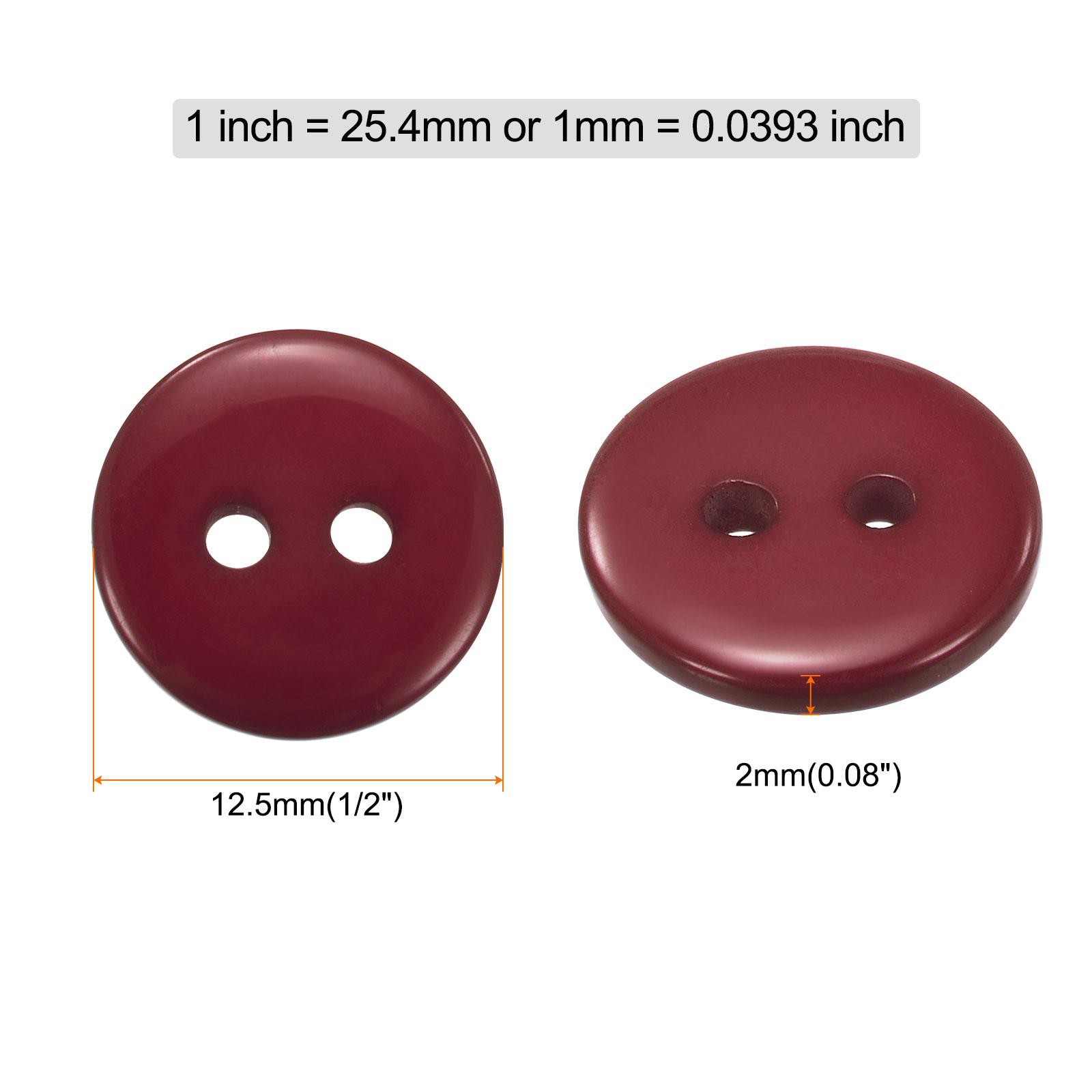 

10pcs Sewing Button 12.5mm 2 Holes Resin Round Craft Buttons Navy Blue/Dark Red темно-красного