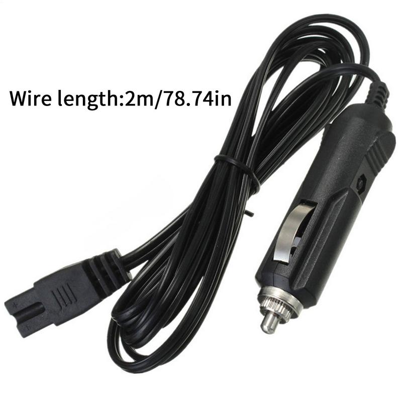Car Freezer Cable 2m DC 12V/24V 2 Pin Lead Car Cooler Box Mini Fridge Replacement Car Adapter Refrigerator Extension Power Cord