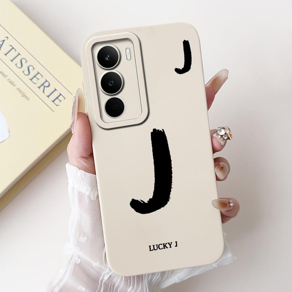 For Realme C71 2025 Case RMX5303 Cover Cute Lucky Initial Letters Soft Silicone Lens Protective Covers For RealmeC71 C 71 Bumper
