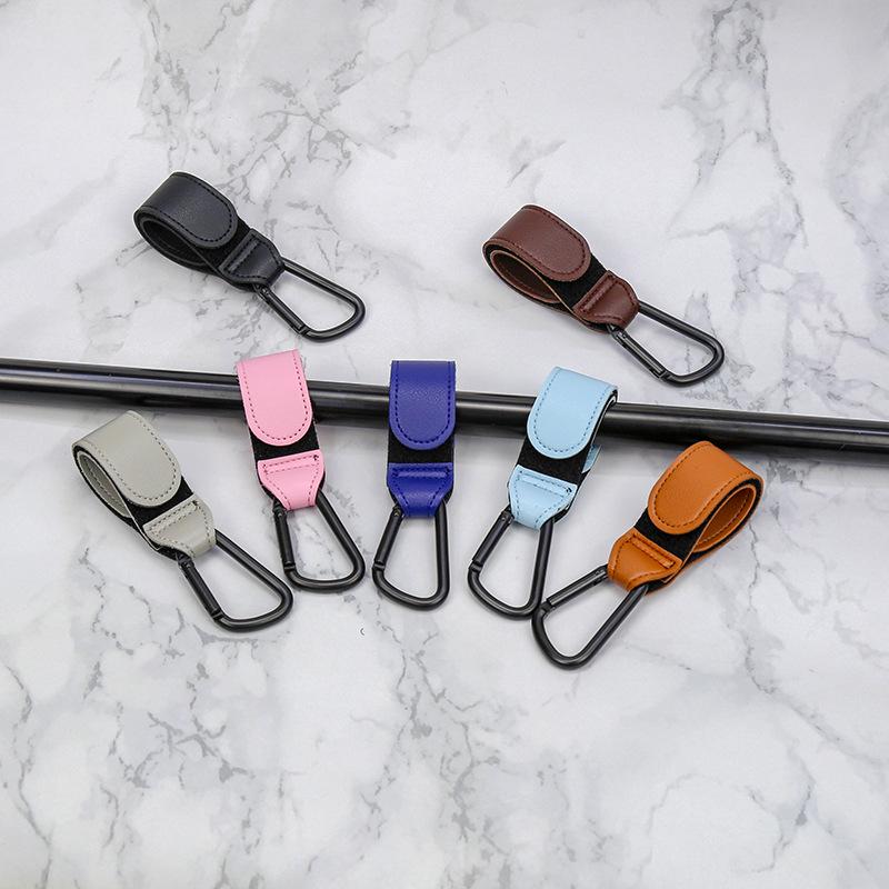 In Stock Stroller Hook with Velcro, Metal Clasp & Carabiner for Child's Stroller