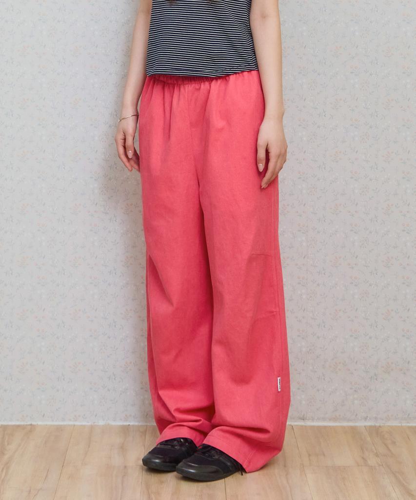 KIJIKO Ke613. Move Pigment Wide Pants Red