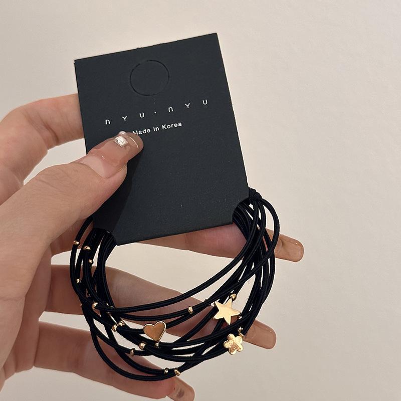 Multi-strand Elastic and Simple Girl Hair Tie, Golden Star Hair Band, Rubber Band, Korean-style Versatile Bun Hair Tie