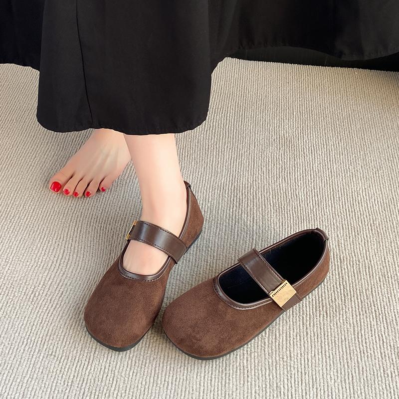 Fashion New Popular Women's Retro Mary Jane Flats Round Toe Soft Bottom Comfortable Casual Shoes Vintage-Inspired Classic for Everyday